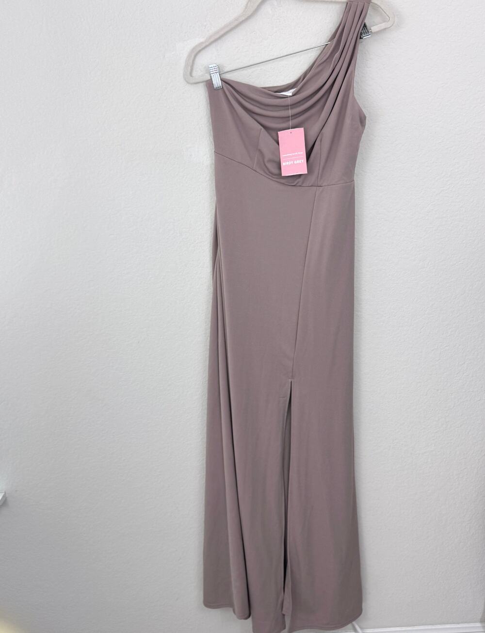 Birdy Grey Womens Kira Chiffon Maxi Dress Size S Bridal Party Bridesmaid Taupe